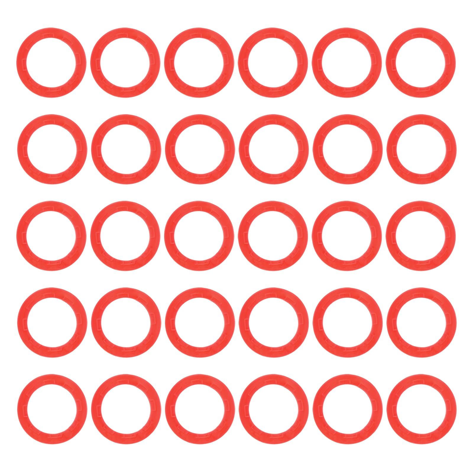 PATIKIL Key Cap Cover Rings, 30Pcs 22mm Keys Identifier Coding Tags PVC Sleeve for Office House Apartment Red