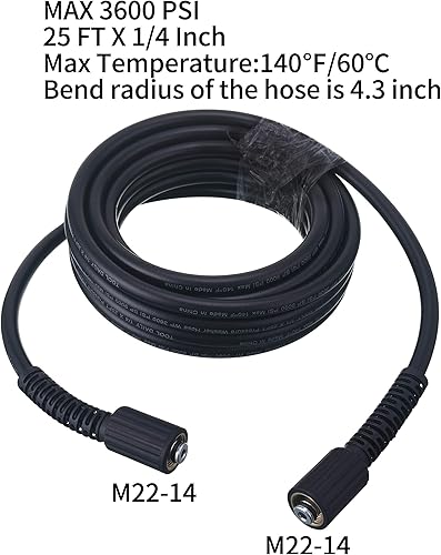 Miniatura 7 de Tool Daily Pistola de lavado a presión de lujo, manguera de lavado de alta presión, 25 pies x 1/4 pulgadas
