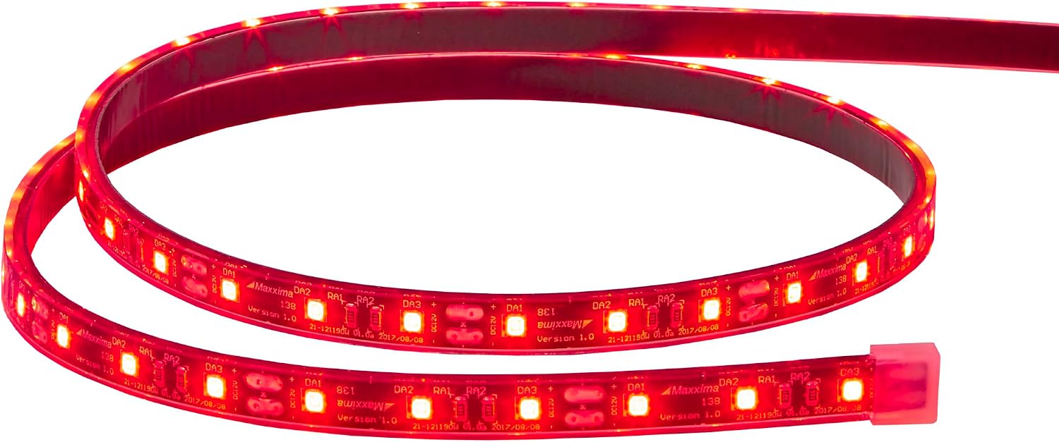 Maxxima MSLS-96147R Red Silicone Flexible Adhesive LED Light Strip, 96”