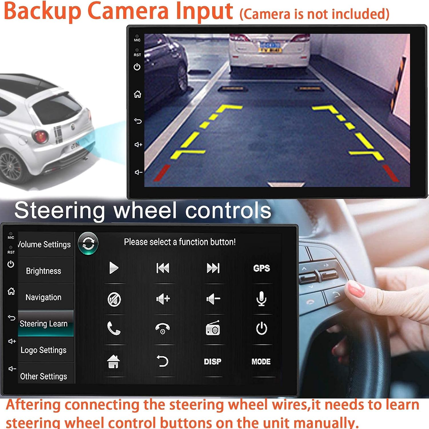 Binize Double Din Android 9.1 Car Stereo with GPS 7 Inch Touch Screen Car Radio Bluetooth Head Unit HD Multimedia,Navigation/WiFi,iOS&Android Phone Mirror Link,Support Backup Camera Input(2G +32G)