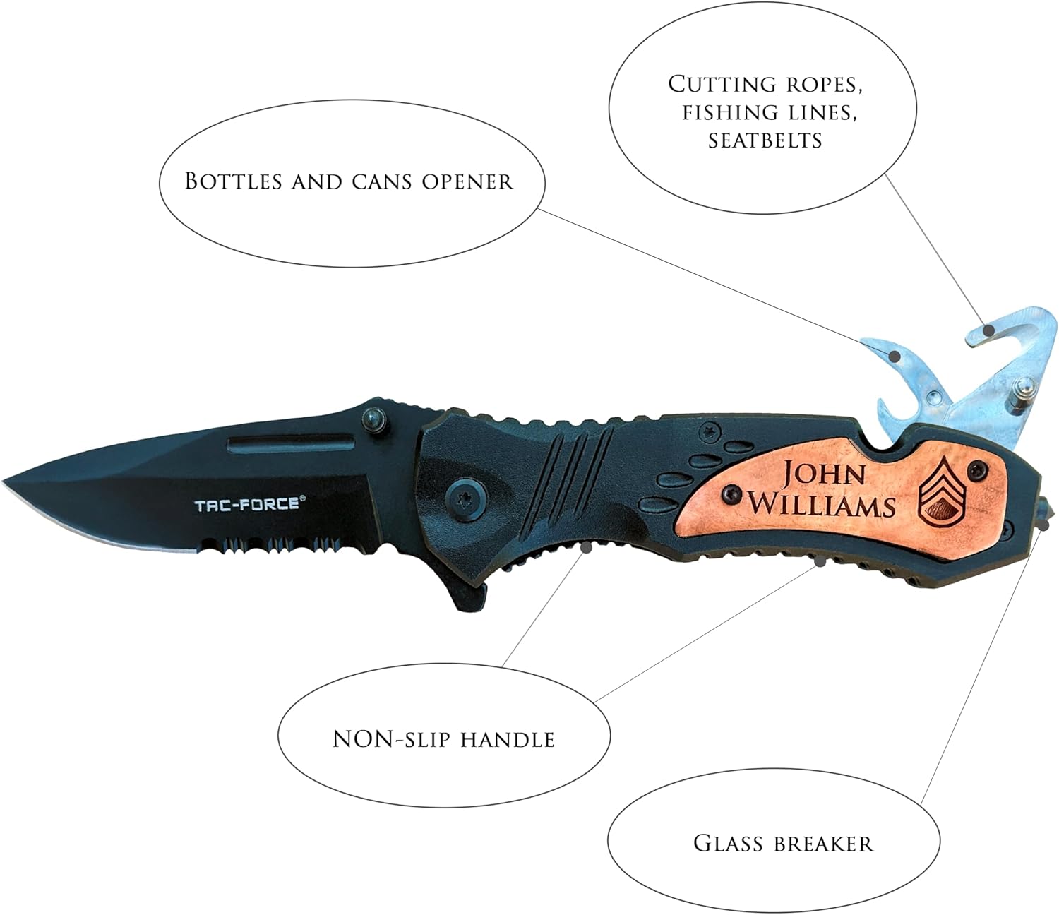 US Army Pocket Knife - Personalized Military Appreciation Gift with Name and Rank - Custom Engraved Army Promotion Gift - Veterans Day Gifts - Customized Army Retired Knife