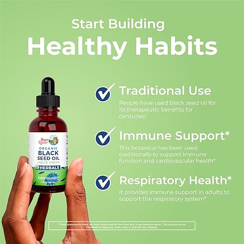 Miniatura 5 de MaryRuth's - Gotas líquidas de aceite de semillas negras | Suministro de 3 meses | Sin azúcar | Aceite orgánico de semillas de comino negro USDA