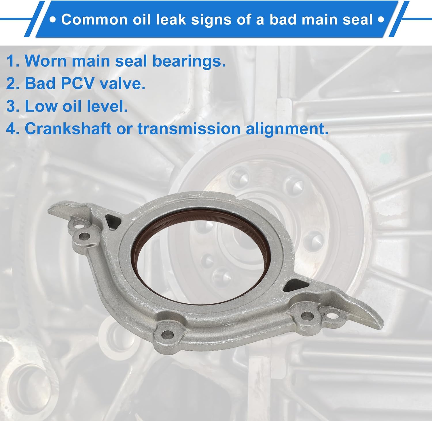 1 Pc Engine Crankshaft Oil Seal with Flange for Nissan Maxima Murano Rear Main Seal No.12296-31U20/12296-31U25