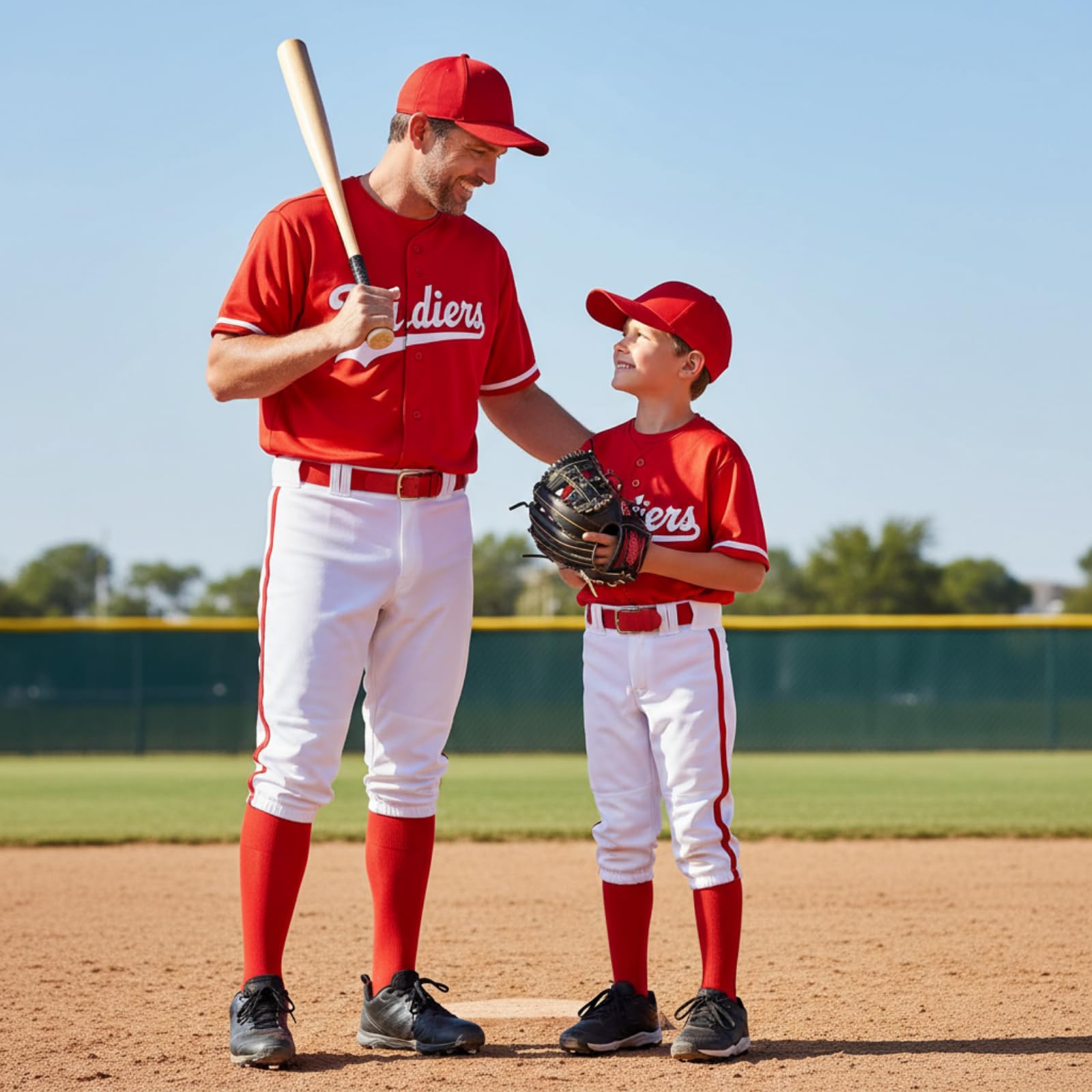 Cozypower 3-teiliges Baseball-Kombi-Set für Jugendliche Jungen und Mädchen, Softball-Hose mit Socken und Gürtel