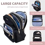 Sac à dos pour ordinateur portable VANKEAN pour hommes et femmes, sac à dos de travail à la mode avec port USB, sacs de jour pour l'université, les affaires (noir, 15,6 po)
