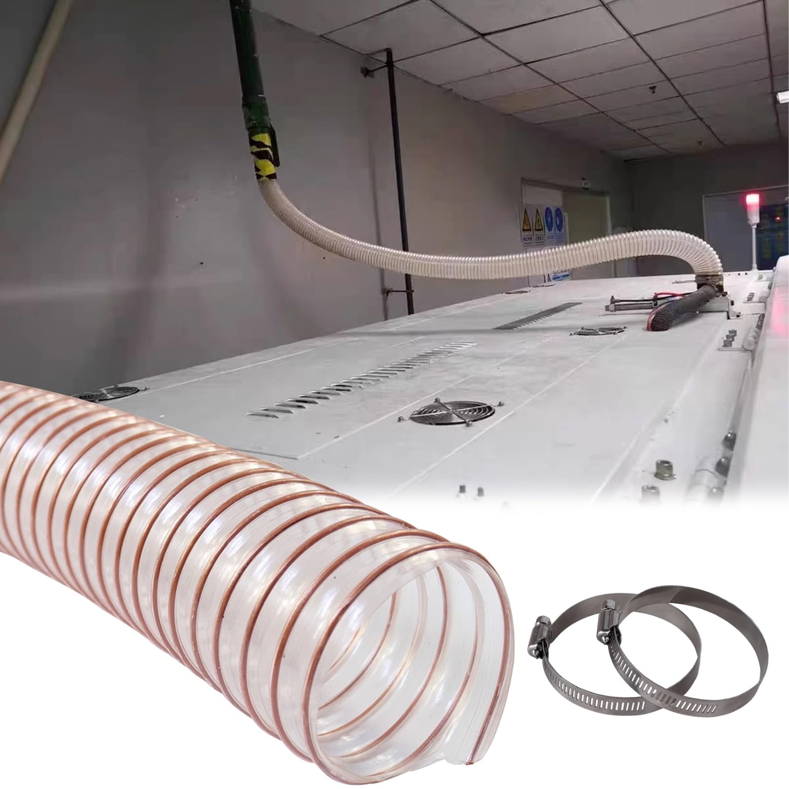Tuyau d'aspiration de poussière en PU transparent et flexible sur mesure pour atelier