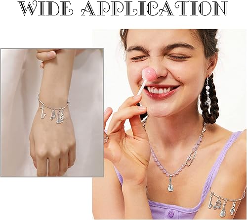 Miniatura 5 de PH PandaHall 90 dijes musicales de 15 estilos, notas de instrumentos musicales tibetanos, símbolos, dijes para piano violín, elementos musicales,