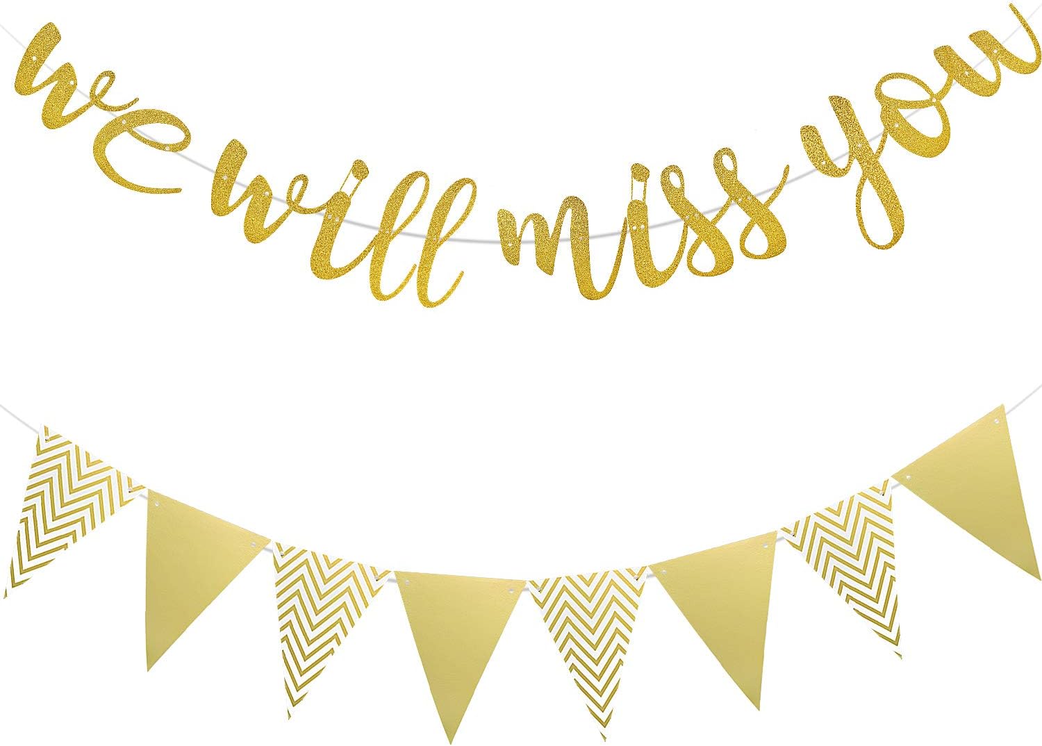 Amazon We Will Miss You Banner Gold Glitter Graduation Banner And 
