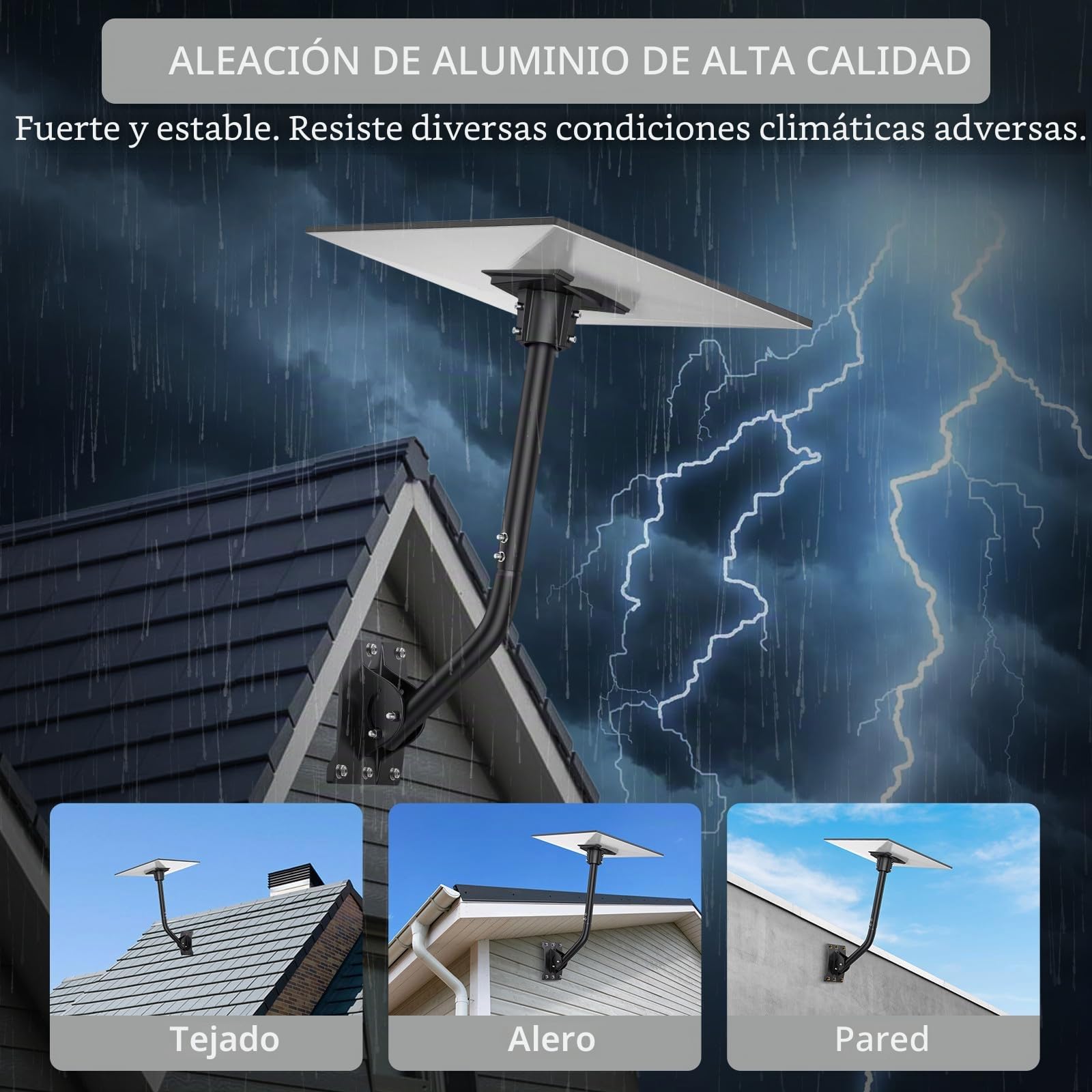 Justech Starlink Gen 3/4/4x Mount,Soporte Starlink V3 360°+ 20°Inclinación Aleación de Aluminio,Soporte de Pared con Adaptador de Tubo Compatible con Starlink Standard 4/4X/Gen 3