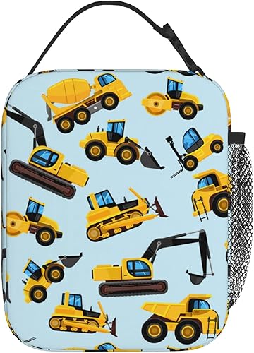 Miniatura 3 de VIELEGELD Bolsa de almuerzo con diseño de camiones, reutilizable, aislada, de gran capacidad, para niños, mujeres, hombres, bolsa refrigeradora,