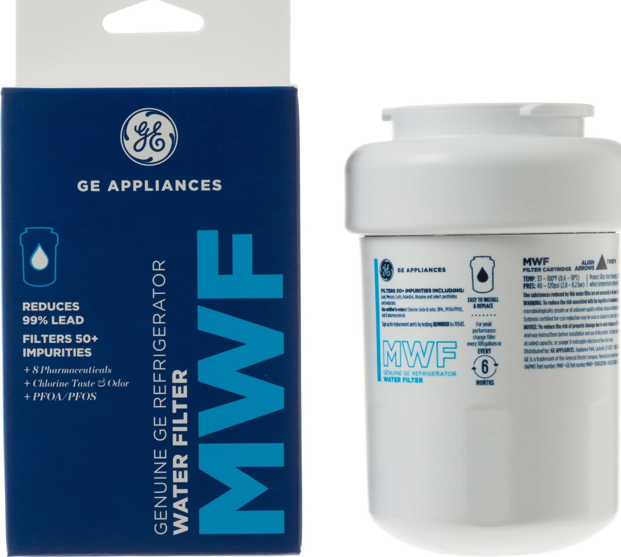 Amazon.co.jp: GE MWF冷蔵庫水フィルター | 鉛、マイクロプラスチック