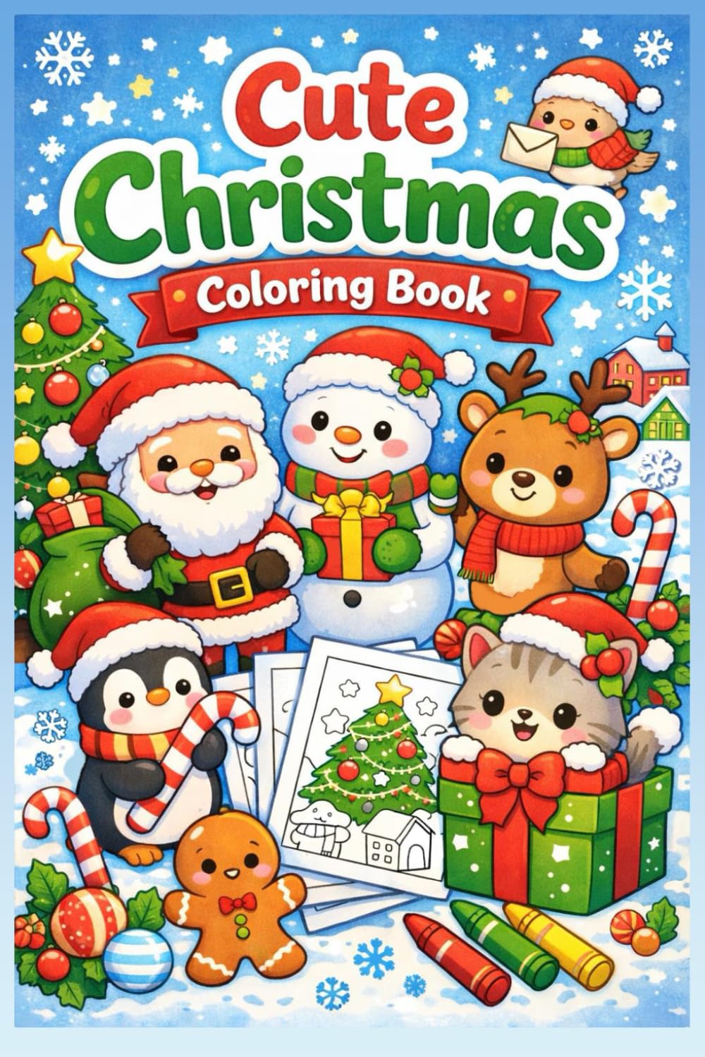 Cute Christmas Coloring Book: beautiful coloring pages for all ages