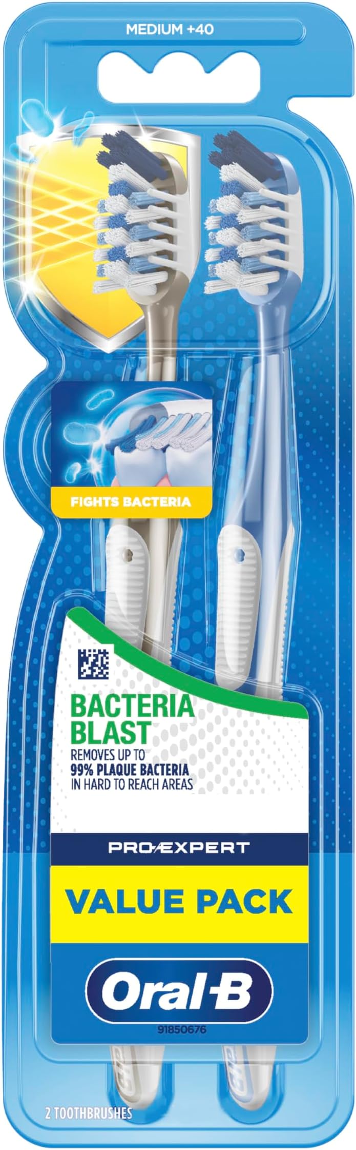 Oral-B Pro-Expert Bacteria Blast Medium Manual Toothbrush Multicolour 2 PCS