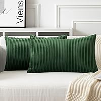 Vista 112 de UGASA - Fundas de almohada decorativas de terciopelo suave y sólidas de Navidad para sala de estar/sofá, 16 x 16 pulgadas, 2 unidades, color burdeos