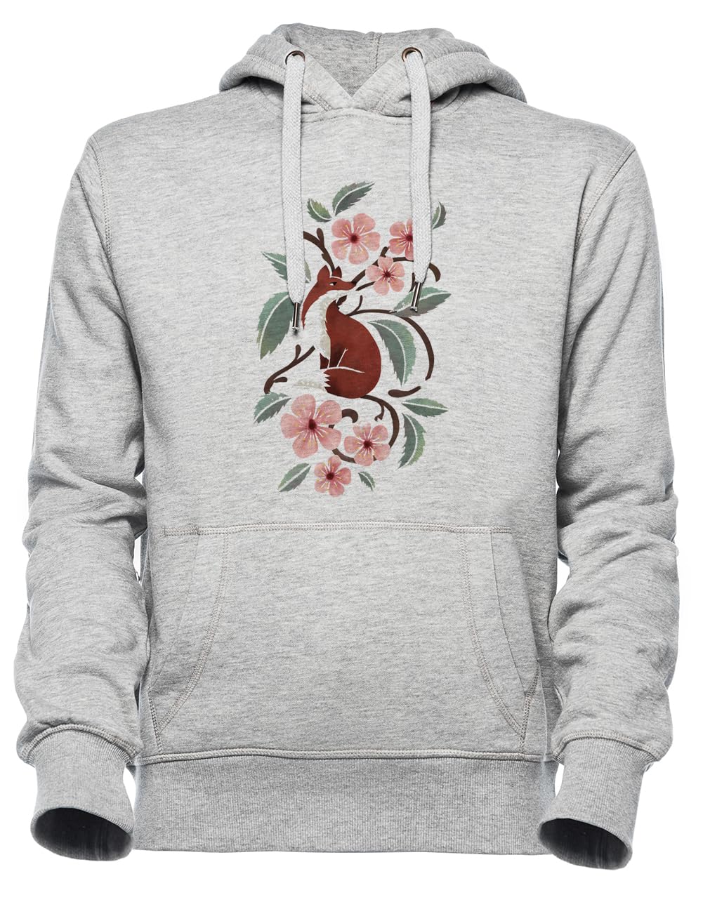 Sweat à capuche gris brodé renard pour vos balades urbaines et cocooning - 3