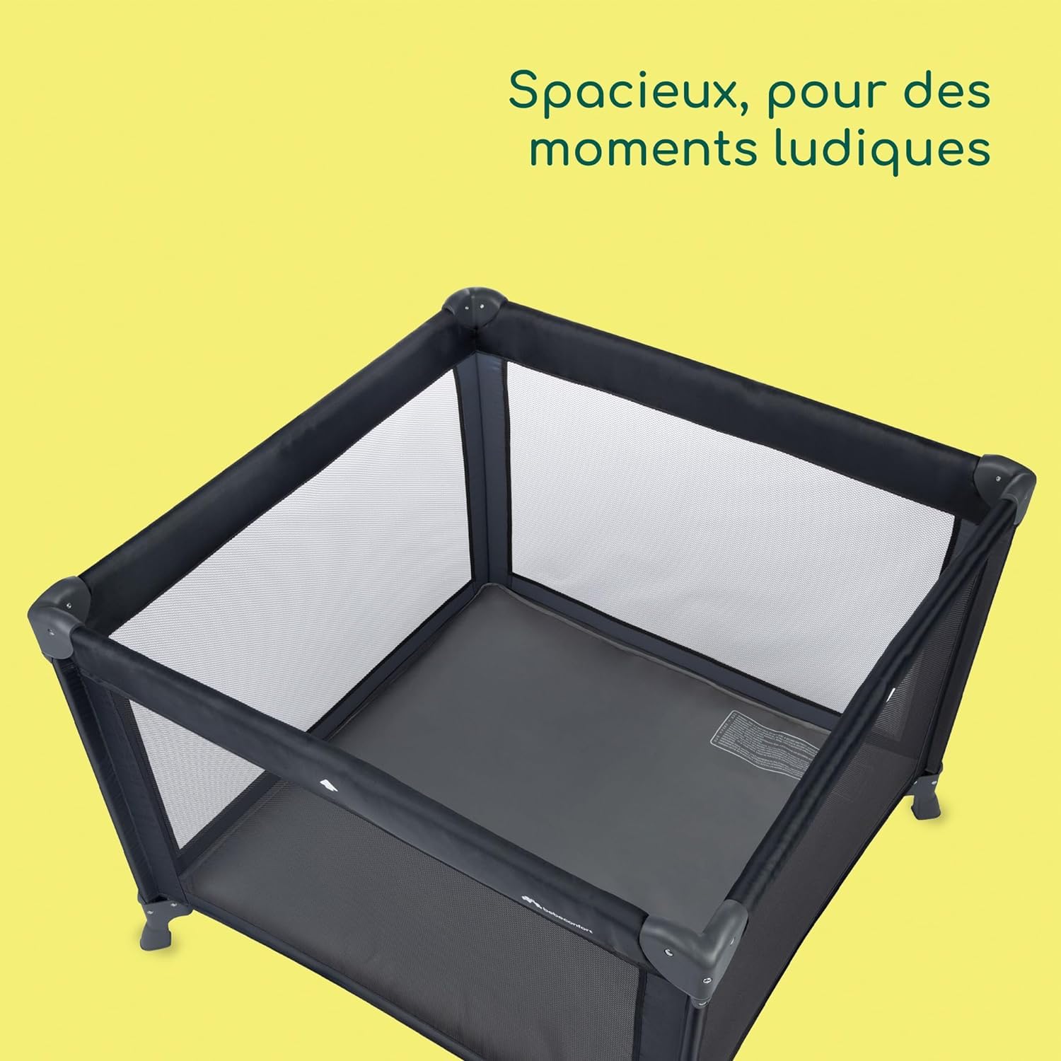 Bebeconfort Circus, Solution 2-en-1 Parc bébé et Lit parapluie, Lit de voyage compact, De la naissance à 3 ans, jusqu'à 15 kg, Mineral Graphite