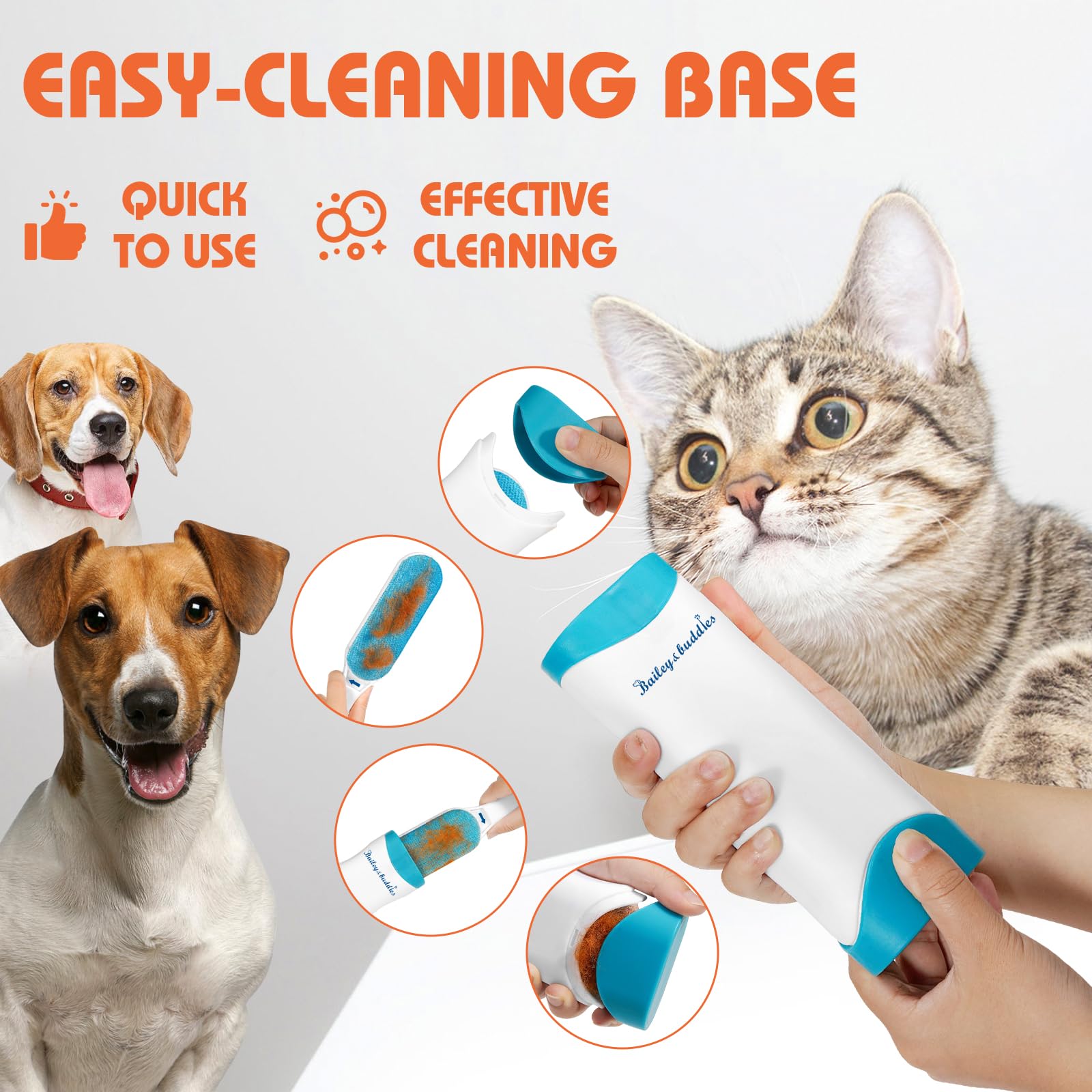 Brosse Anti Poils Animaux Chat & Chien - Brosse De Nettoyage Magique Réutilisable Enlève Poils - Brosse Poil Animaux Magique Chien & Chat De Nettoyage(vêtements/canapé/Voiture/lit), Bleu