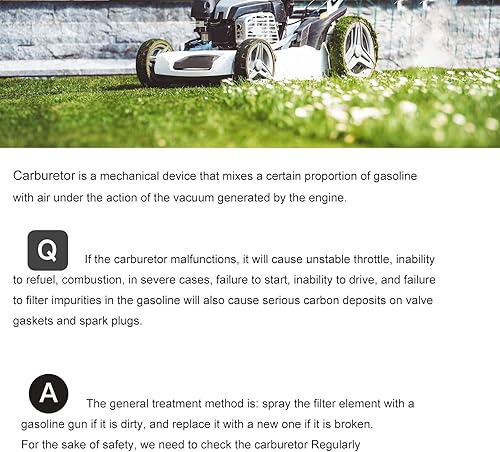 Miniatura 6 de Repuesto de carburador para cortacésped Troy Bilt Pony de 42 pulgadas, repuesto para 17.5 I/C OHV Engin cortacésped Tractor Tune-Up Kit