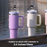 Vista 5 de Stanley Cup - Cubierta de popote para copa Stanley, 4 unidades, compatible con vasos Stanley de 30 y 40 onzas, accesorios de tazas Stanley