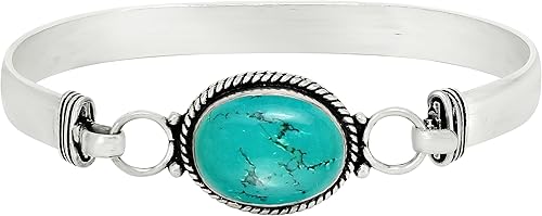 Miniatura 2 de Natural Oval Gemstone Statement Cuff Bracelets for Women Handmade Birthstone Bangle Bracelet Jewelry Ideal Gift for Wedding, Christmas & Special