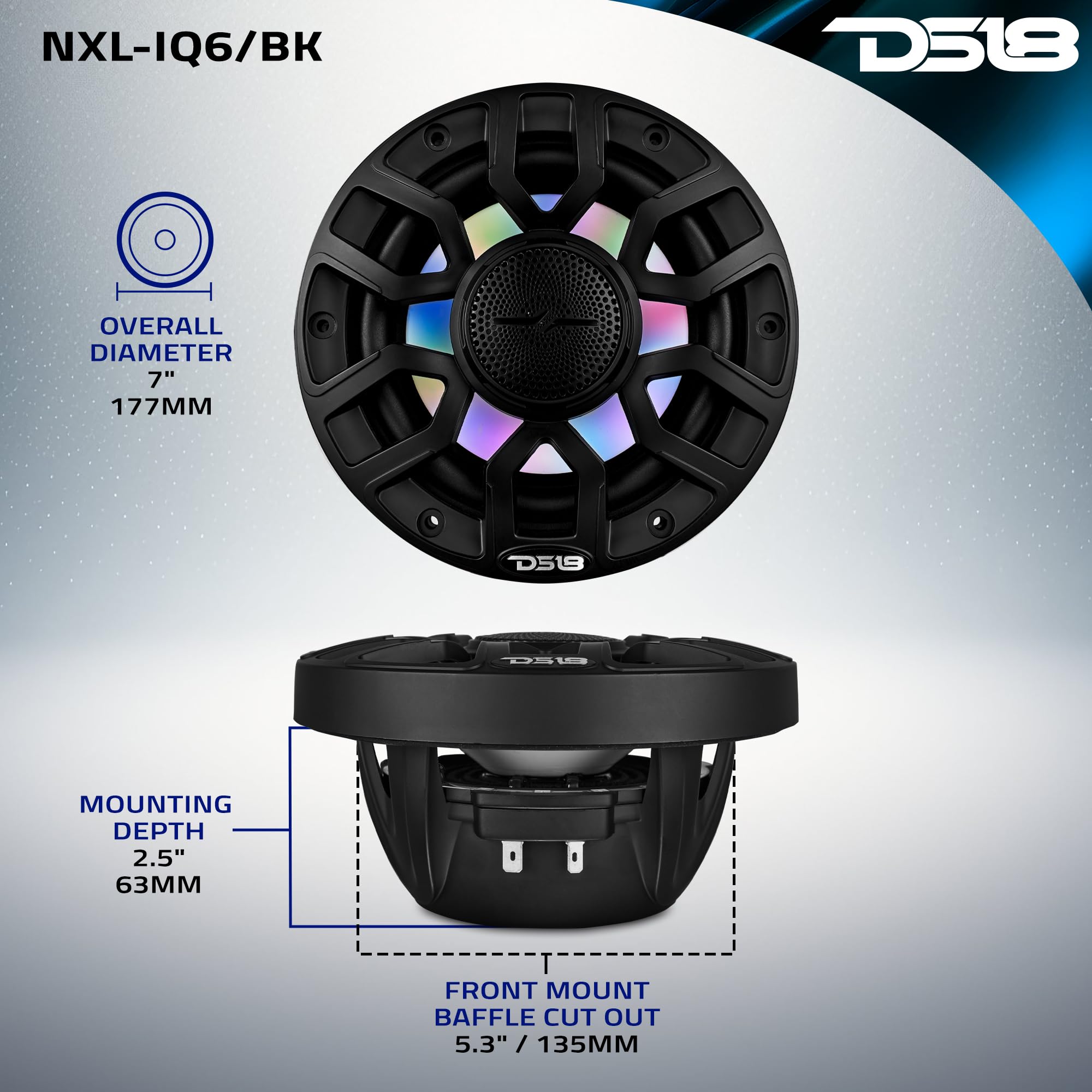 Amazon.co.jp: DS18 NXL-IQ6/BK 6.5インチ 2ウェイ同軸マリン 