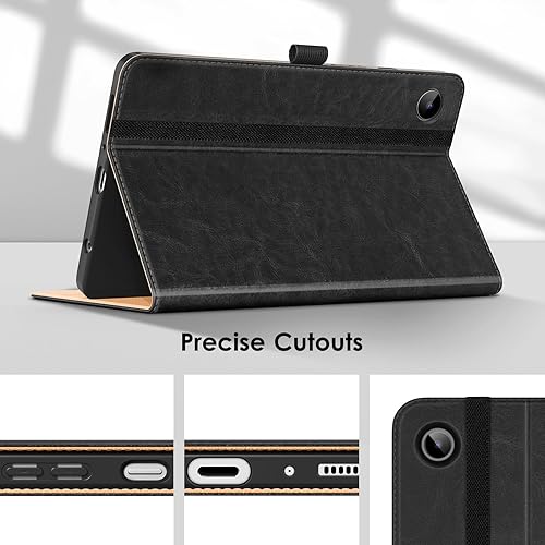 Miniatura 5 de DTTO Funda para Samsung Galaxy Tab A9 de 8.7 pulgadas 2023, funda de cuero premium con correa de mano y bolsillo para tableta Galaxy Tab A9