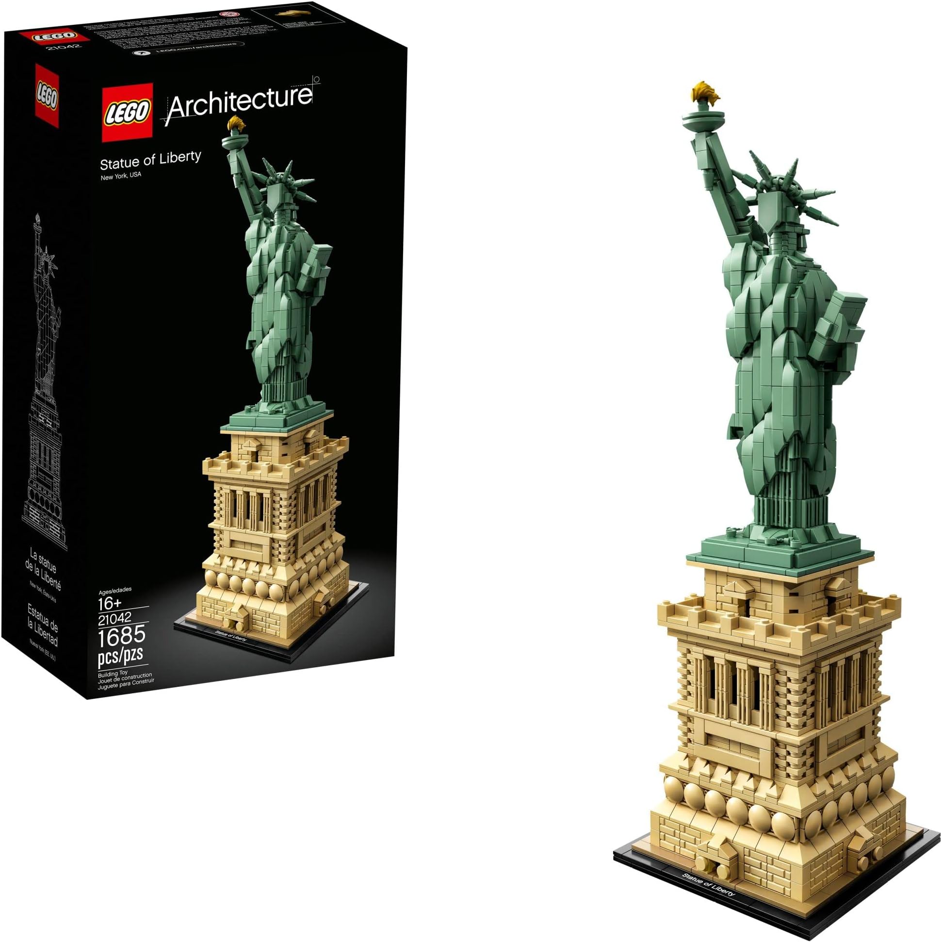 LEGO Architecture Statue of Liberty Model Building Set - Collectible New York City Souvenir, Creative Home Décor or Office Centerpiece, Great Gift Idea for Adults and Teens, 21042