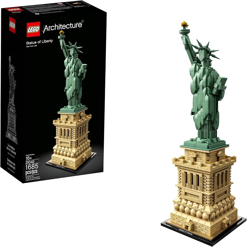 Conjunto de construcción modelo Estatua de la Libertad de Arquitectura: recuerdo coleccionable de la ciudad de Nueva York, decoración creativa para el hogar o centro de mesa de oficina, gran idea de regalo para adultos y adolescentes, 21042