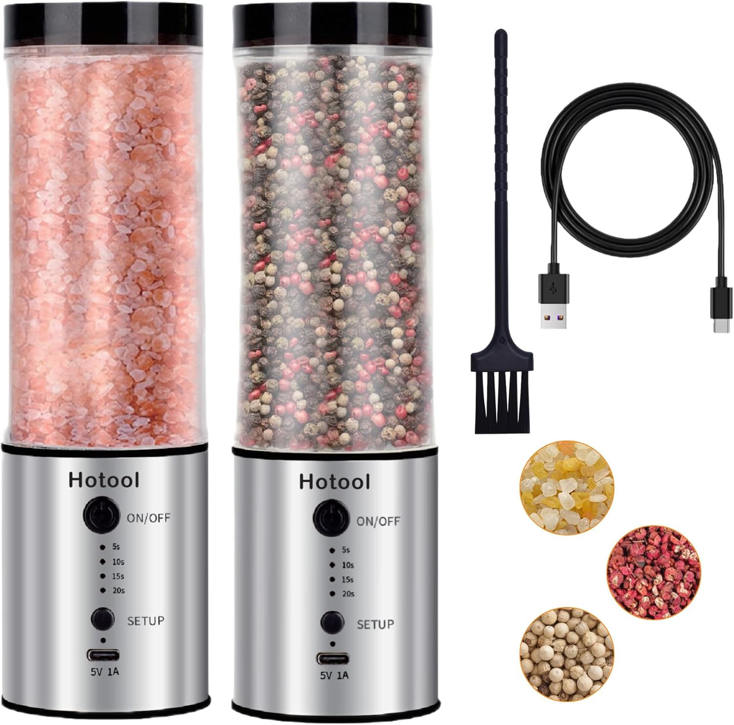 Larger Capacity Electric Salt and Pepper Grinder Set, Rechargeable Salt and Pepper Shakers Set, Kitchen Gadgets Salt and Pepper Mill Larger Capacity Electric Salt and Pepper Grinder Set, Rechargeable Salt and Pepper Shakers Set, Kitchen Gadgets Salt and Pepper Mill