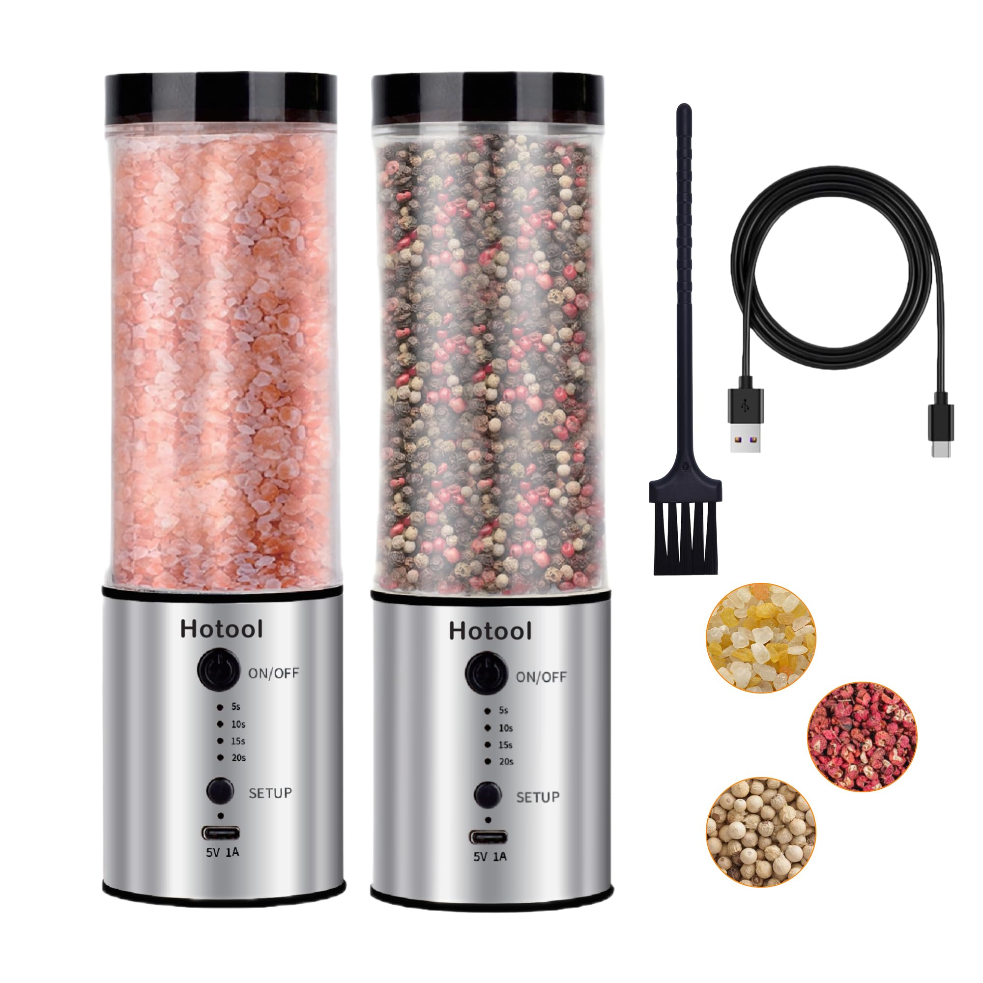 Photo 1 of Larger Capacity Electric Salt and Pepper Grinder Set, Rechargeable Salt and Pepper Shakers Set, Kitchen Gadgets Salt and Pepper Mill,Perfect Dad Gifts