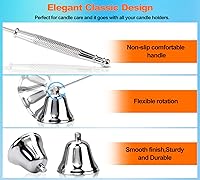 Vista 3 de GOSGOONE - Detector de velas, elegante extintor de velas con mango largo, con bisagras, accesorio para apagar la llama de la vela de forma segura