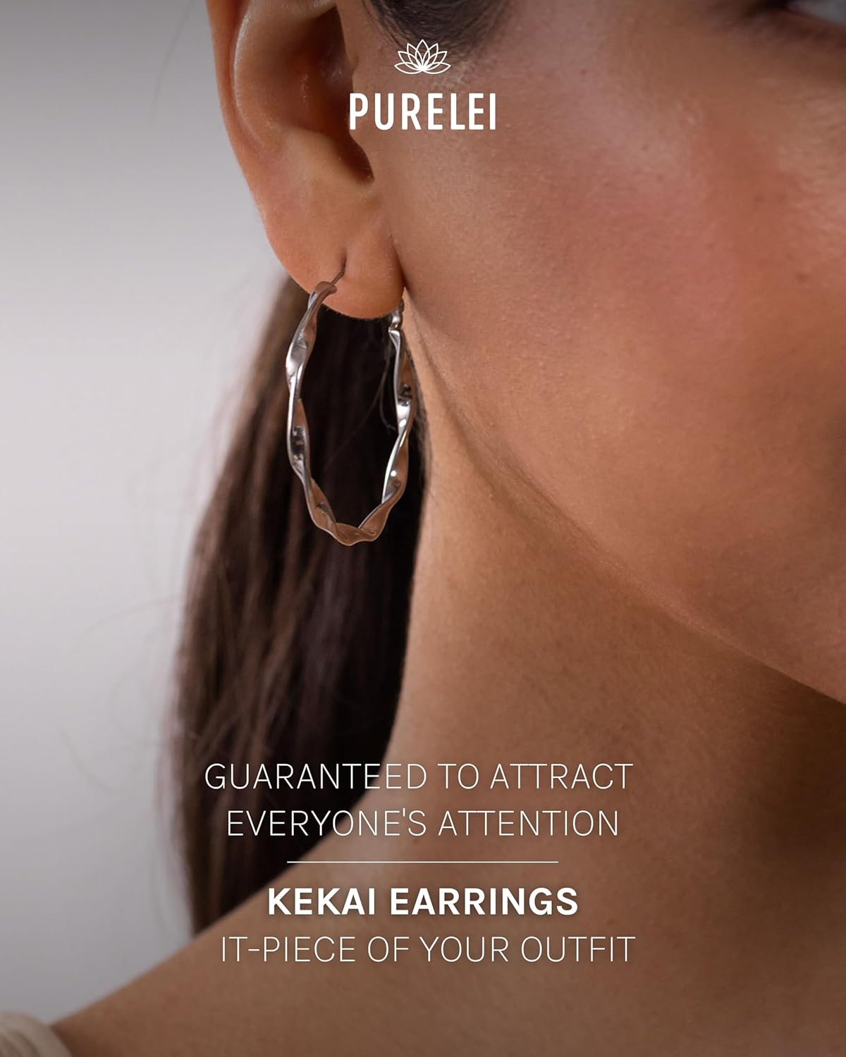 PURELEI® Ke Kai Earrings – stainless steel jewelry – waterproof earrings for women – 1.61 inch diameter – Fashion jewelry for your individual look