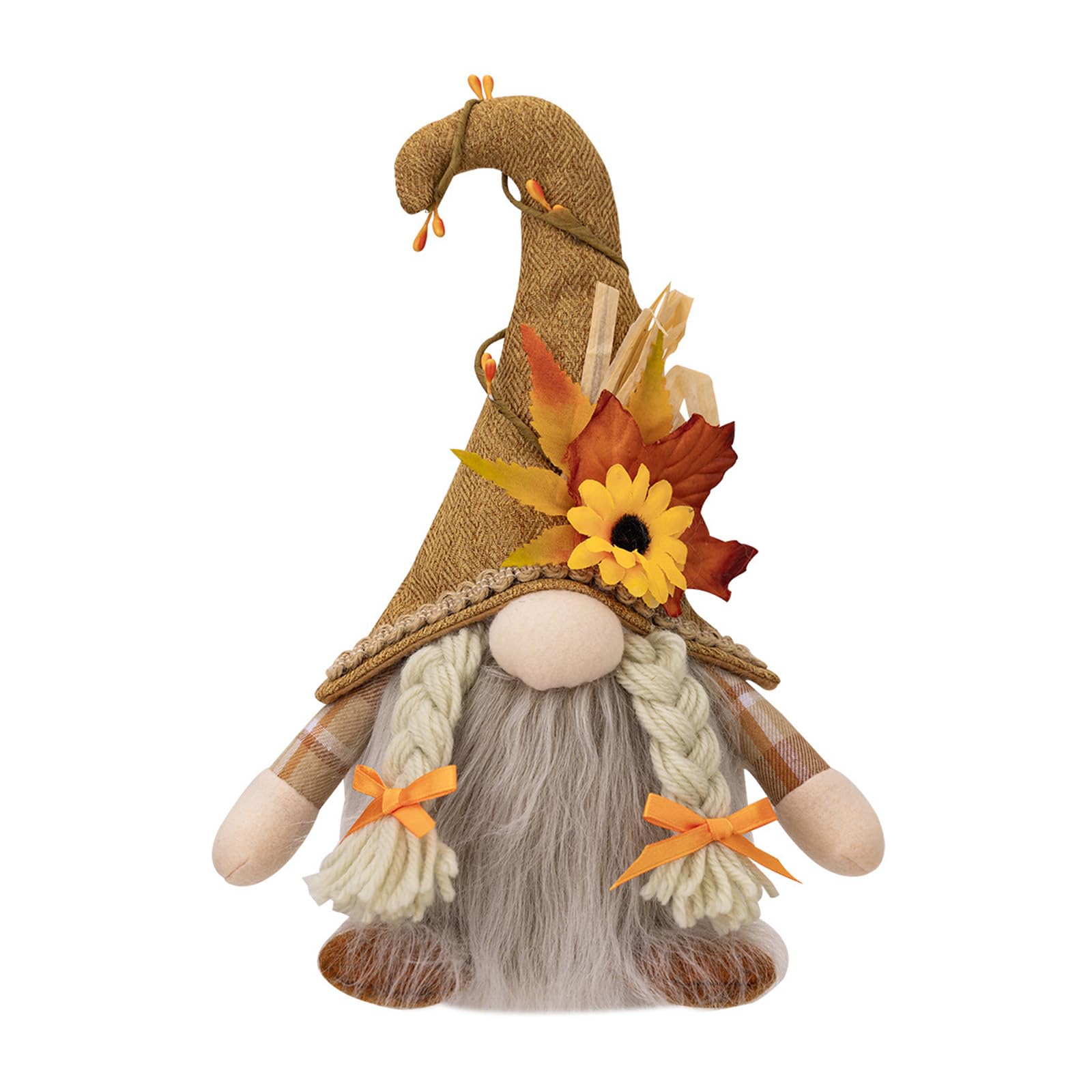Buxuaaaa Portable Bendable Hat Toy Ornament Thanksgiving Decorative Glowing Toy with Bendable Hat for Collector Desk Gnomes