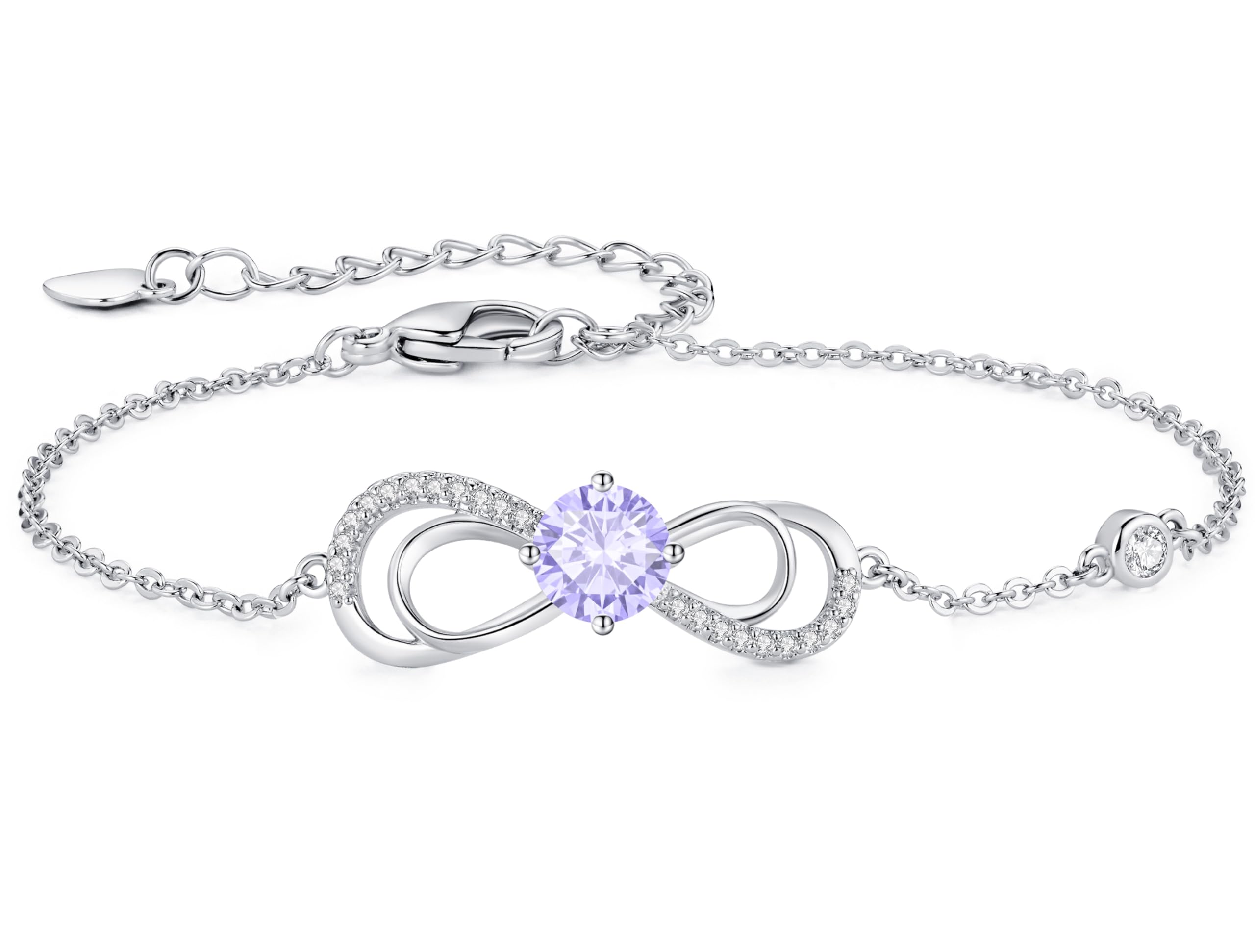 CDE Infinity Armband Damen Herz Geburtsstein Armkette Rosegold Kristallen Armkette Schmuck Muttertag Valentinstag Weihnachtsgeschenke Geburtstag Geschenke für Frauen Freundin Mama