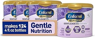 Enfamil NeuroPro Gentlease for easing Fussiness, Crying, Gas, Spit-up in 24 Hrs, Smaller Proteins for Easy Digestion, Brain Supporting DHA, Prebiotic Blend, HuMO6*, Baby Formula, Reusable Tub, 19.5 Oz, Pack of 4