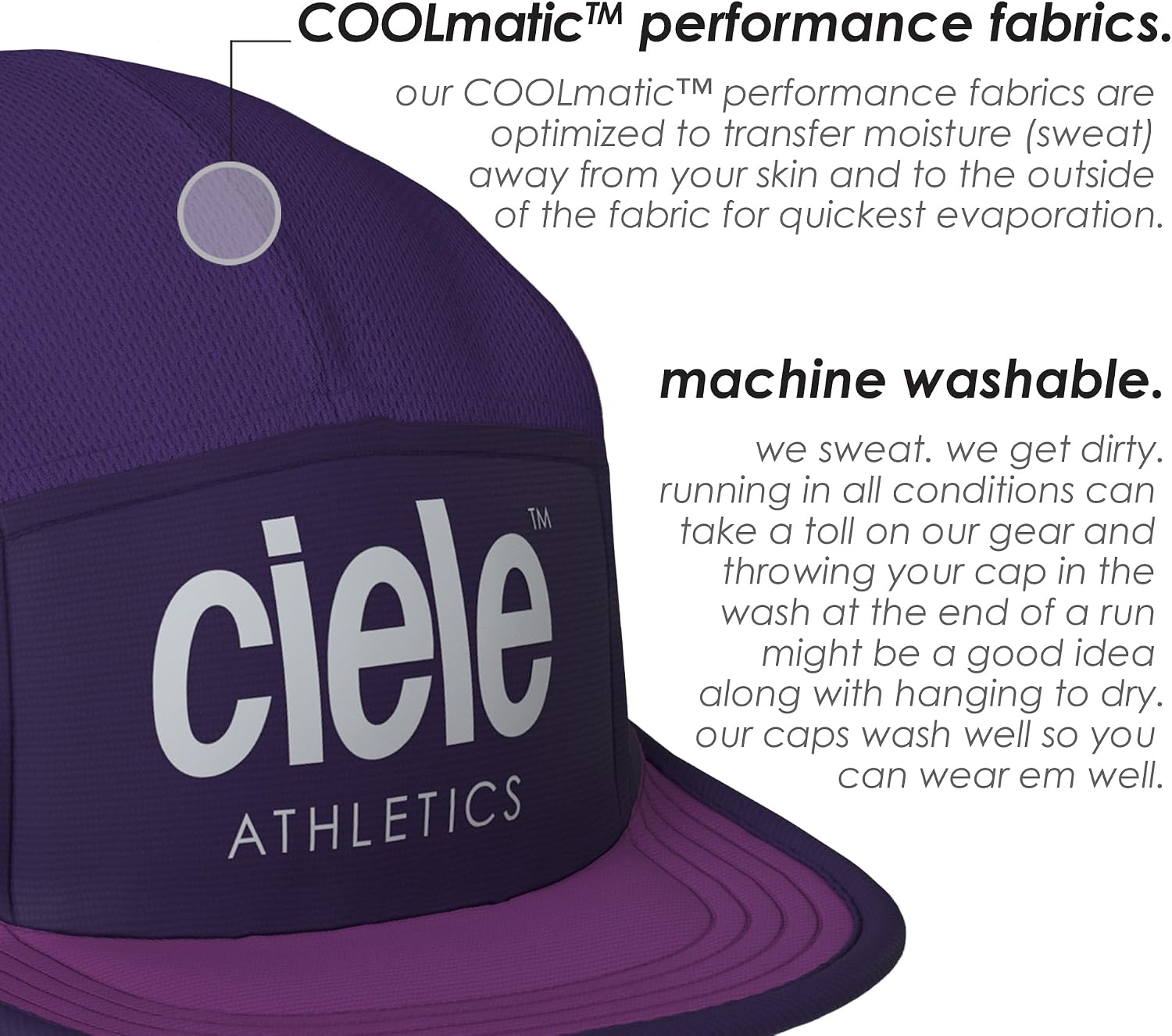 Ciele Athletics GOCap - Premium Washable Moisture Wicking Hat with Sun Protection, 5-Panel Knit Running Hat