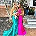 jdoiweidm Mermaid Royal Blue Prom Dress Glitter Sequin Beaded Evening Dress Corset Spaghetti Straps Long Formal Gowns with Train US6