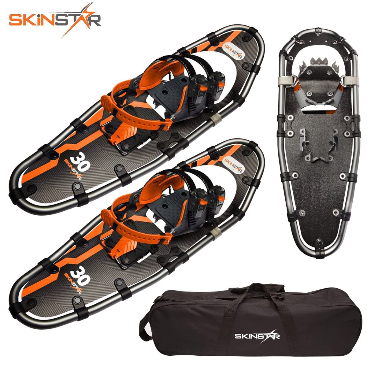 SkinStar Racchette da neve da 30", con telaio in alluminio, per escursioni da neve Tourenski fino a 130 kg