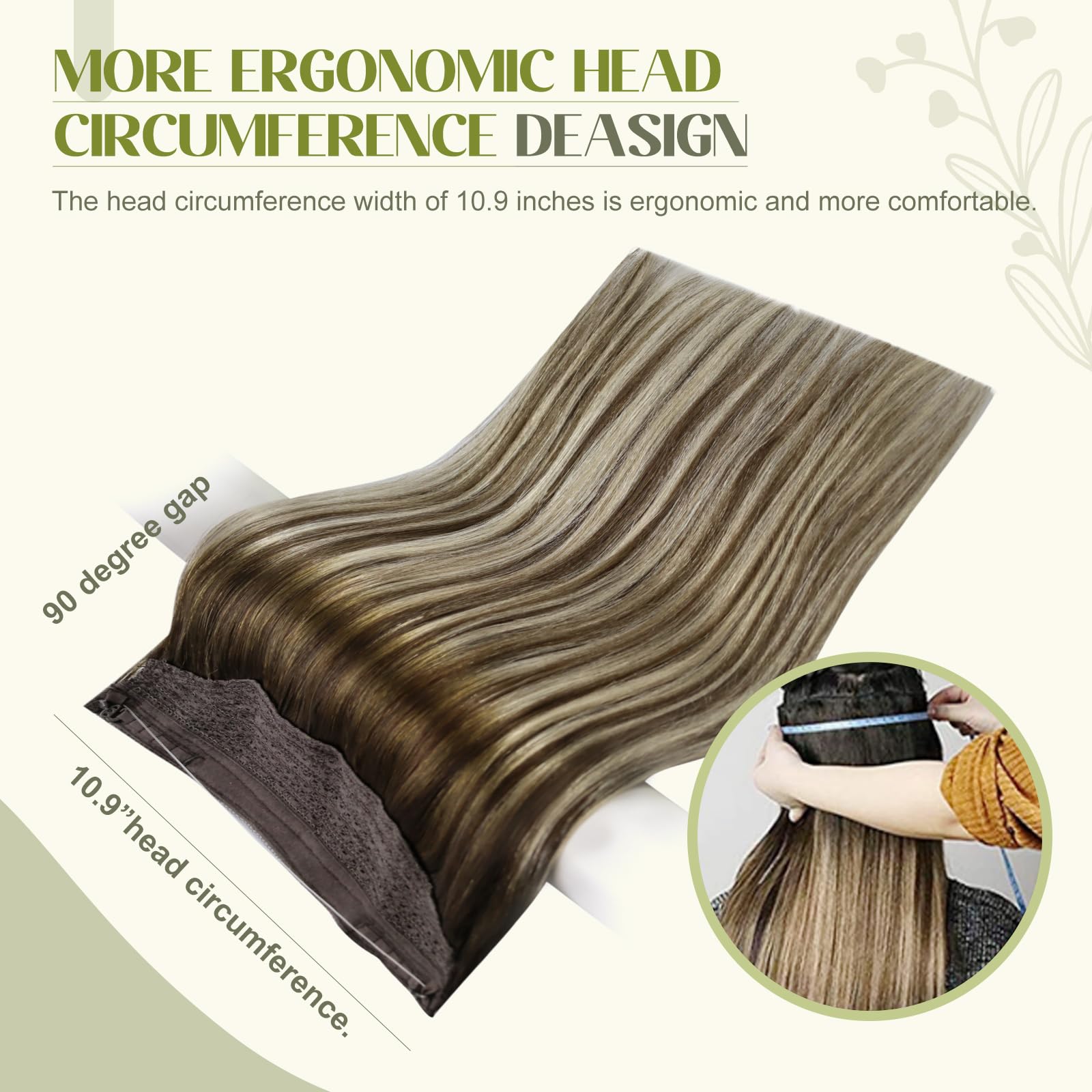 Fshine Extension Filo Invisibile Capelli Veri 40CM 80g Filo Extension Capelli Balayage Castano Scuro Misto A Biondo Platino Wire Hair Remy #2/60/2