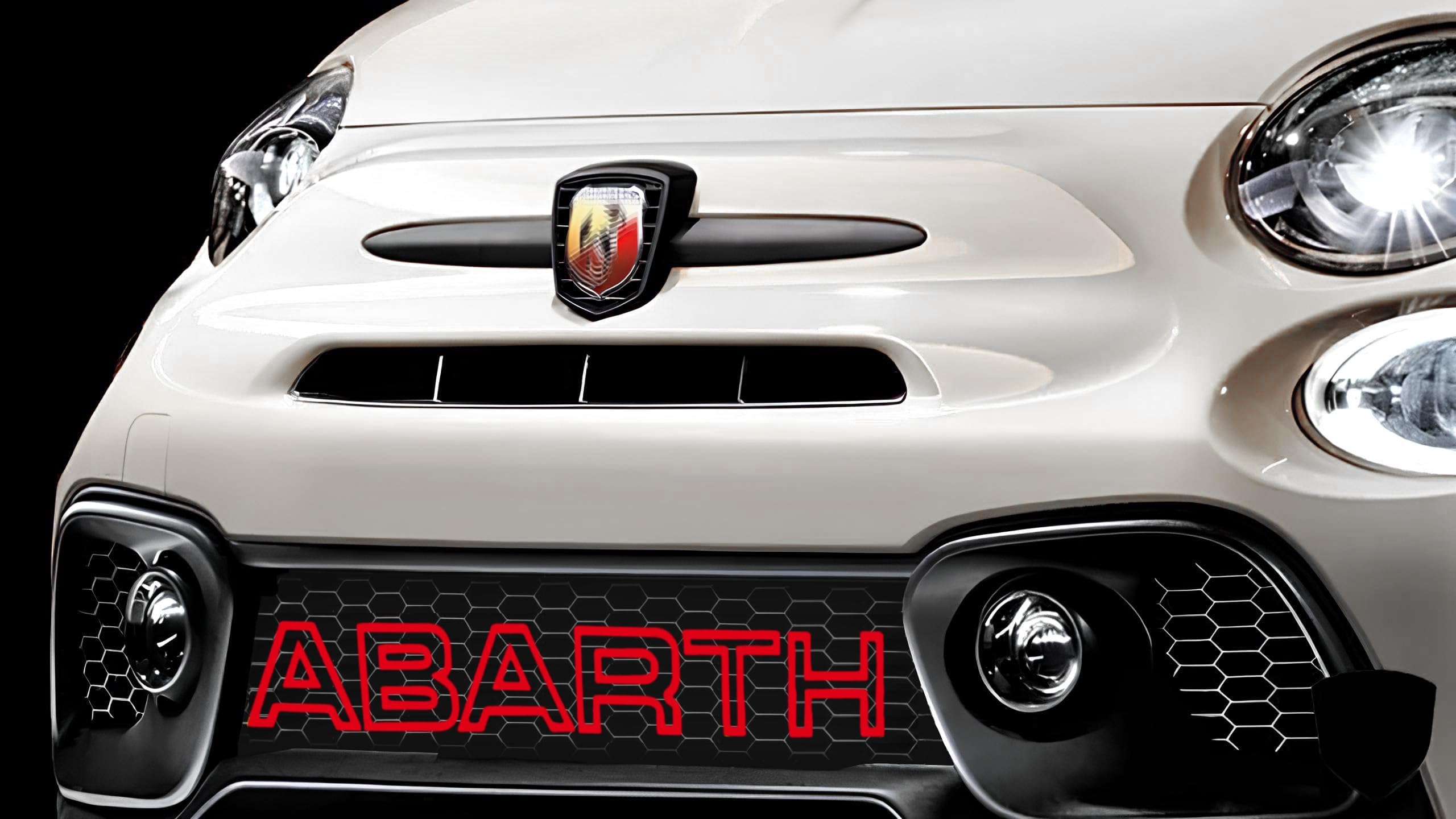 Abarth lettering for front grille Letters for FIAT 500 ABARTH grille original style decoration logo for front grille fiat punto evo abarth fiat 595 (Red)