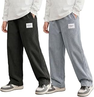 Lymio Junior's Pants for Boys | Relaxed Fit Casual Baggy Corduroy Trousers | Boys Wide Leg Streetwear (SSK-08-10) Price In India