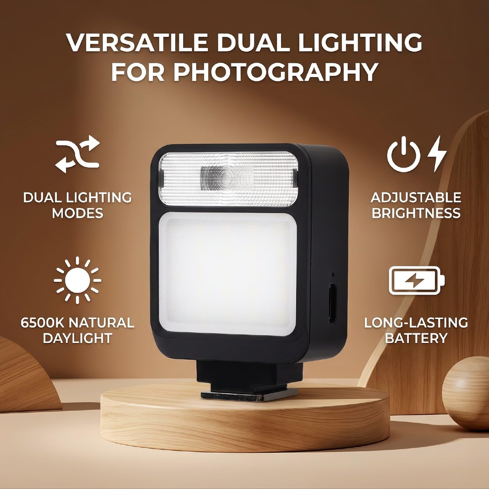 Cryfokt Luce Video LED per Fotocamera, Flash GN8 con Attacco Hot Shoe di