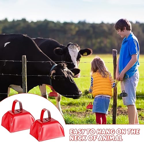 Miniatura 6 de 48 unidades de campanas de metal con asas, campanas de vaca, campanas de ruido, campanas de boda, cencerros de percusión de mano para eventos