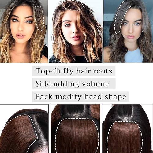 Miniatura 7 de Mini cabello humano con clip (12 pulgadas, #6 marrón claro, 0.60 oz)