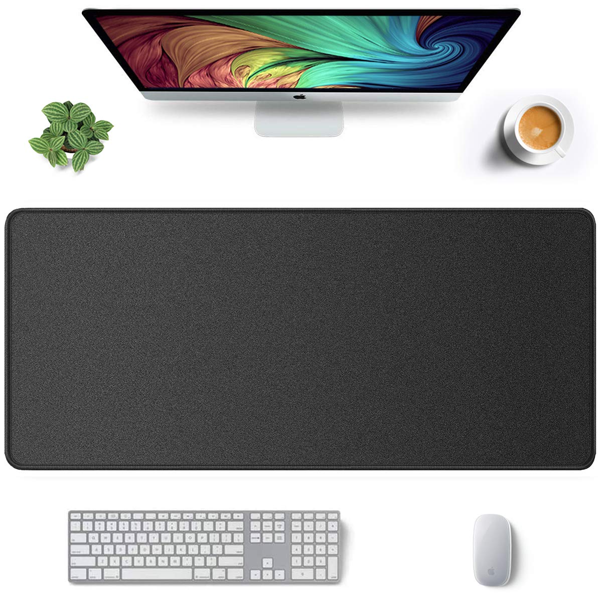 Auhoahsil Tappetino per mouse esteso, grande, XXL, tappetino per mouse da gioco, 88,9 x 38,1 cm, impermeabile, con bordi cuciti, antiscivolo, per computer portatile, tastiera wireless per ufficio e