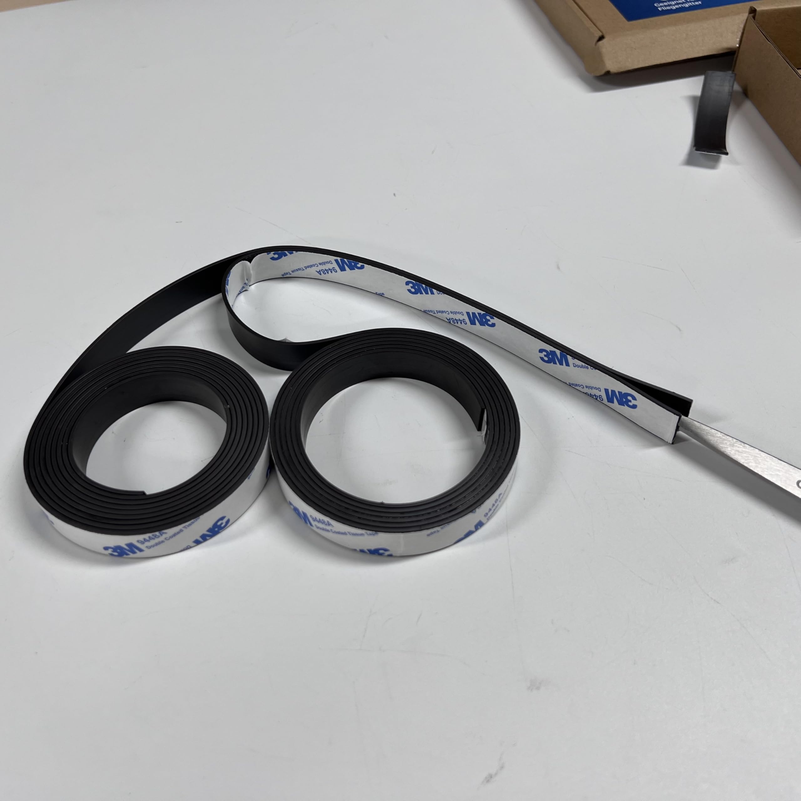 Cinta magnética adhesiva A+B (6.5 pies + 6.5 pies), tiras magnéticas con respaldo adhesivo para puertas y pantallas de ventana