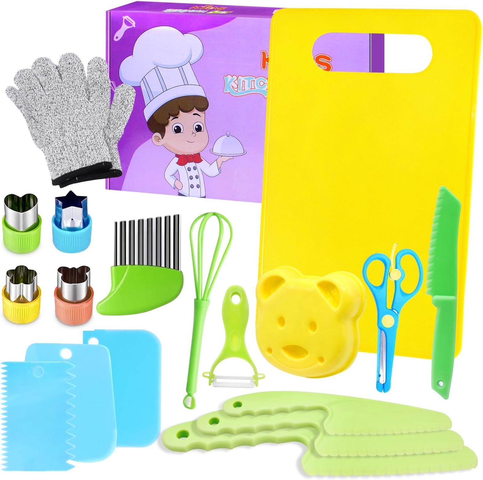 Couteau Enfant Sécurité Montessori JoltJive - Kit 13 Pièces Pour Couper Fruits Et Légumes - Sans Danger, éducatif 2 à 8 Ans