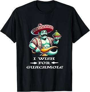 Mexican Guacamole Muscular Genie, Guacamole Food Lover T-Shirt