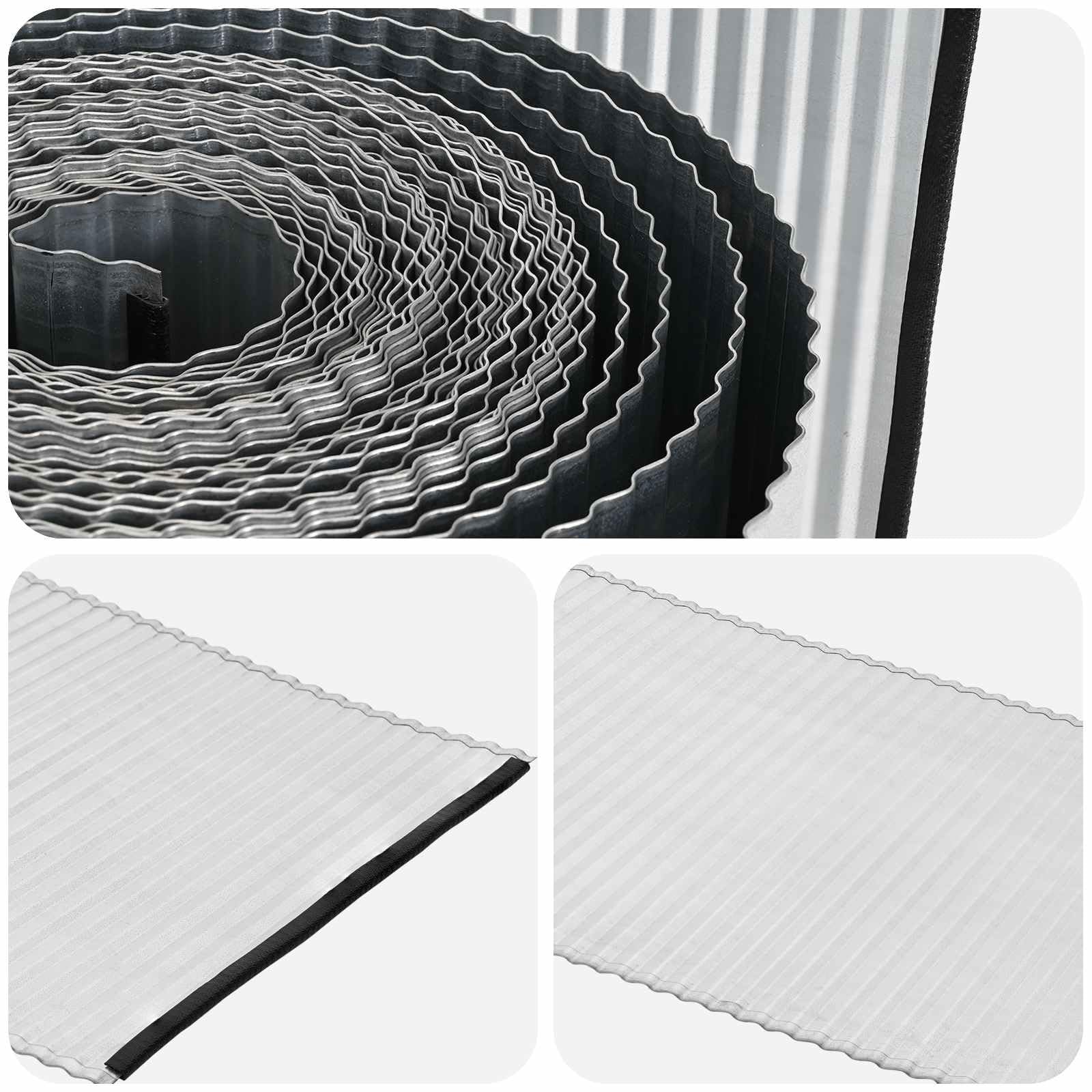 Obramowanie trawnika 5 m x 25 cm stal ocynkowana srebrna