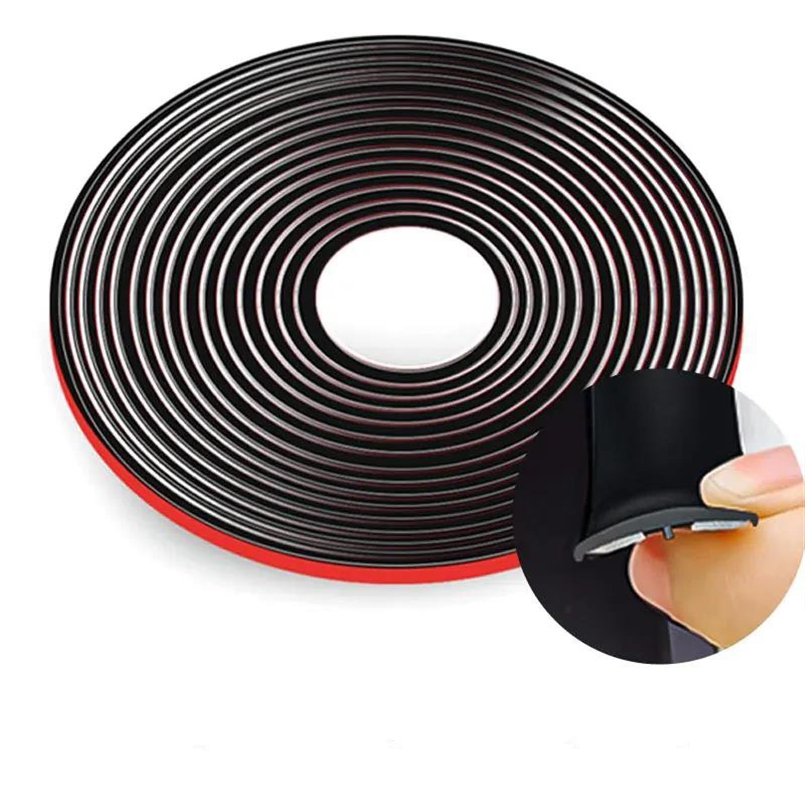 Guarnizione porta auto Strisce tenuta gomma 27 mm parabrezza tettuccio apribile bordo finestra tetto isolamento acustico striscia tenuta protezione impermeabile sigillante(27mmx8)